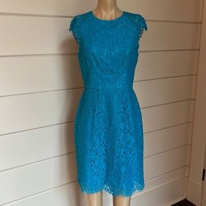 Shoshanna blue lace dress